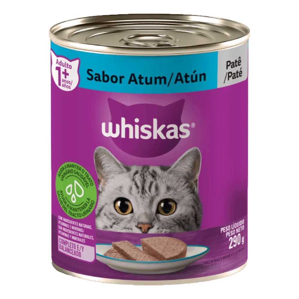 Ração Úmida Whiskas Lata Patê para Gatos Adultos Atum — foto 3