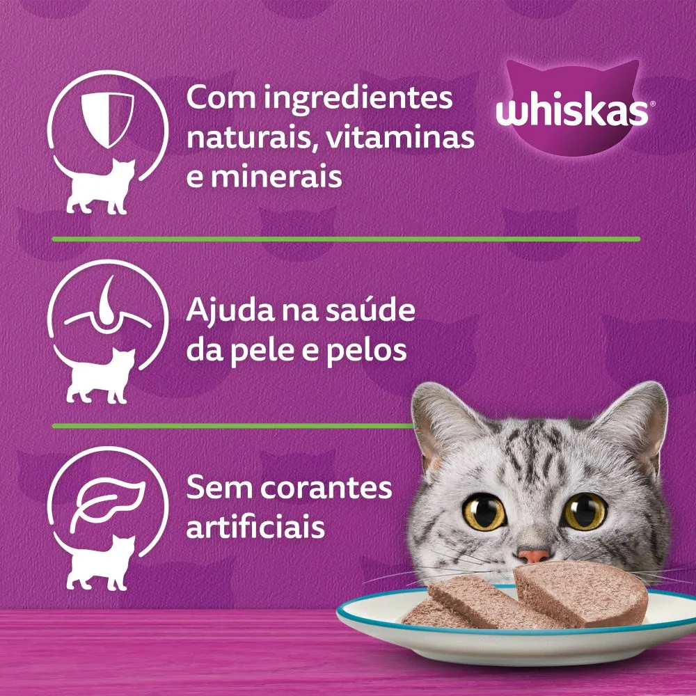 Ração Úmida Whiskas Lata Patê para Gatos Adultos Atum — foto 5