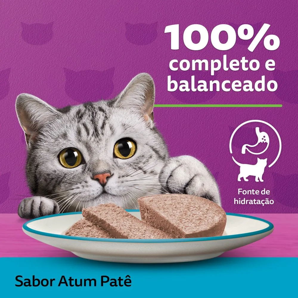 Ração Úmida Whiskas Lata Patê para Gatos Adultos Atum — foto 6