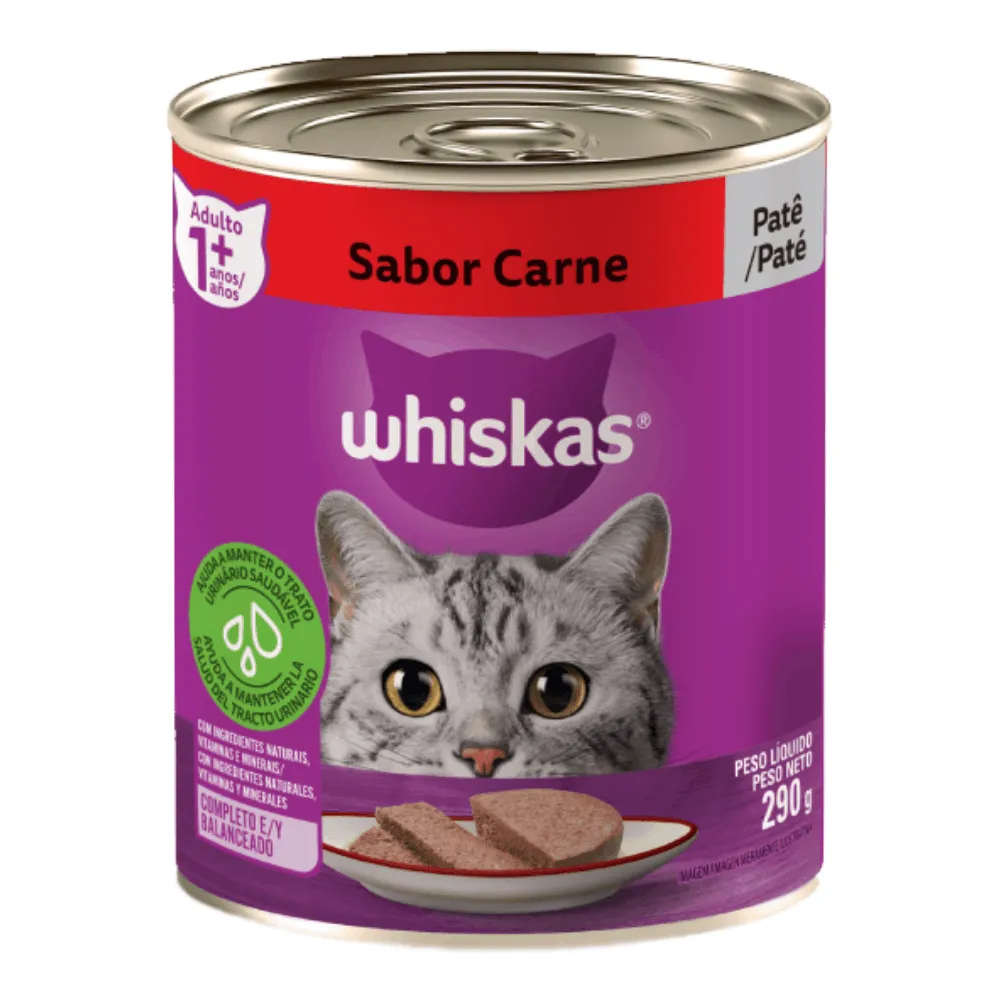 Ração Úmida Whiskas Lata Patê para Gatos Adultos Carne — foto 3