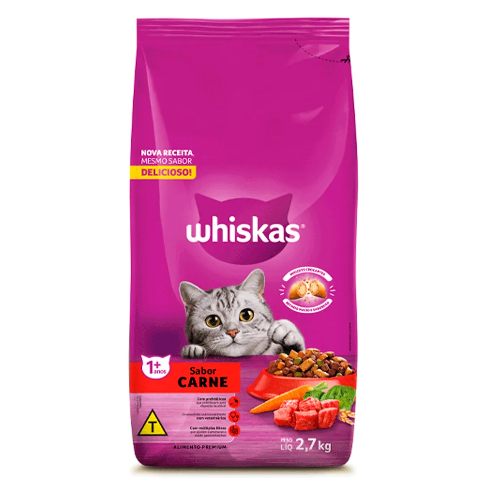 Ração Whiskas Gatos Adultos Carne — foto 2