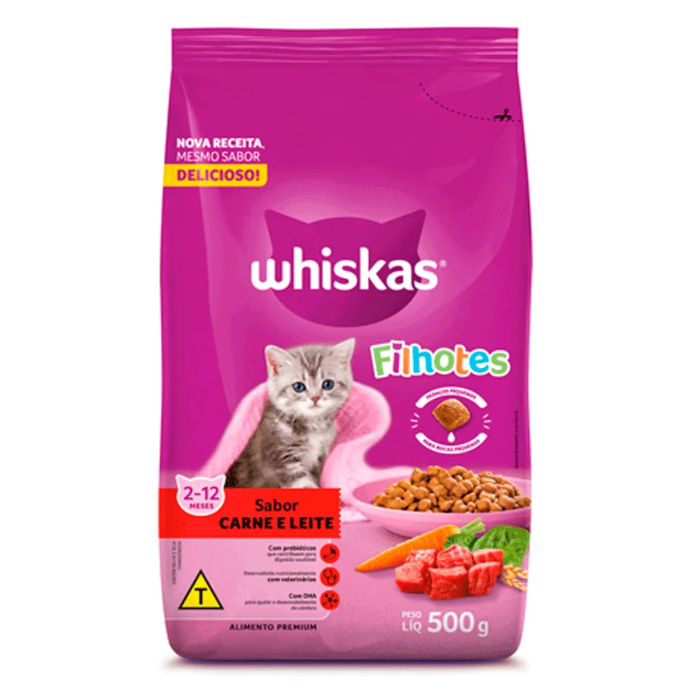 Ração Whiskas Gatos Filhotes Carne e Leite — foto 2