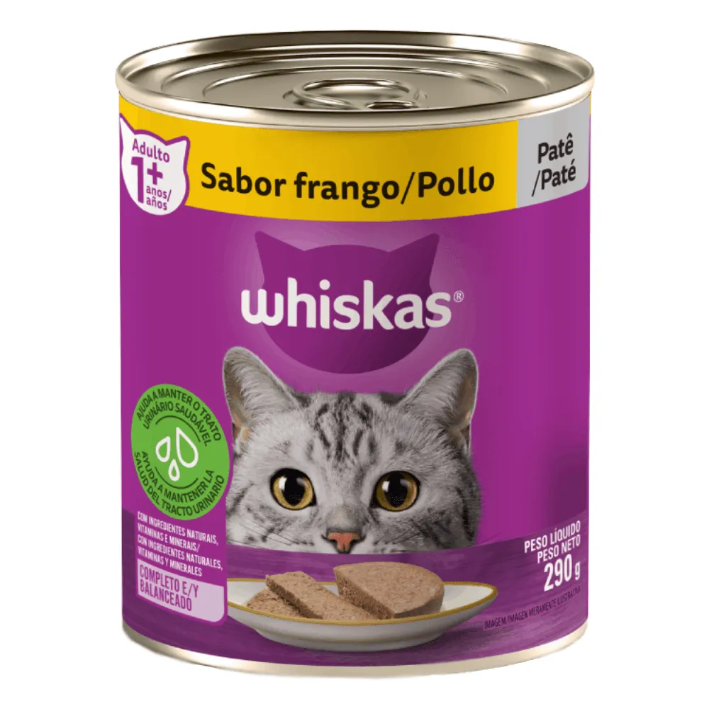 Ração Úmida Whiskas Lata Patê para Gatos Adultos Frango — foto 3