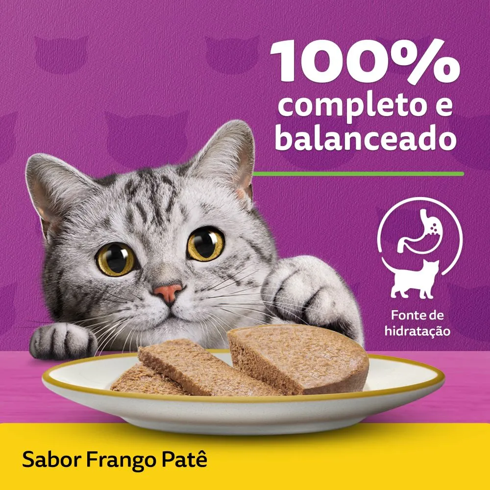Ração Úmida Whiskas Lata Patê para Gatos Adultos Frango — foto 6