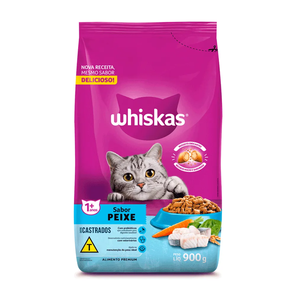 Ração Whiskas Gatos Adultos Castrados Peixe — foto 2