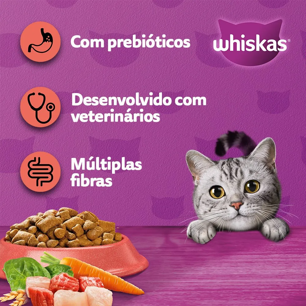 Ração Whiskas Gatos Adultos Mix Carne — foto 3