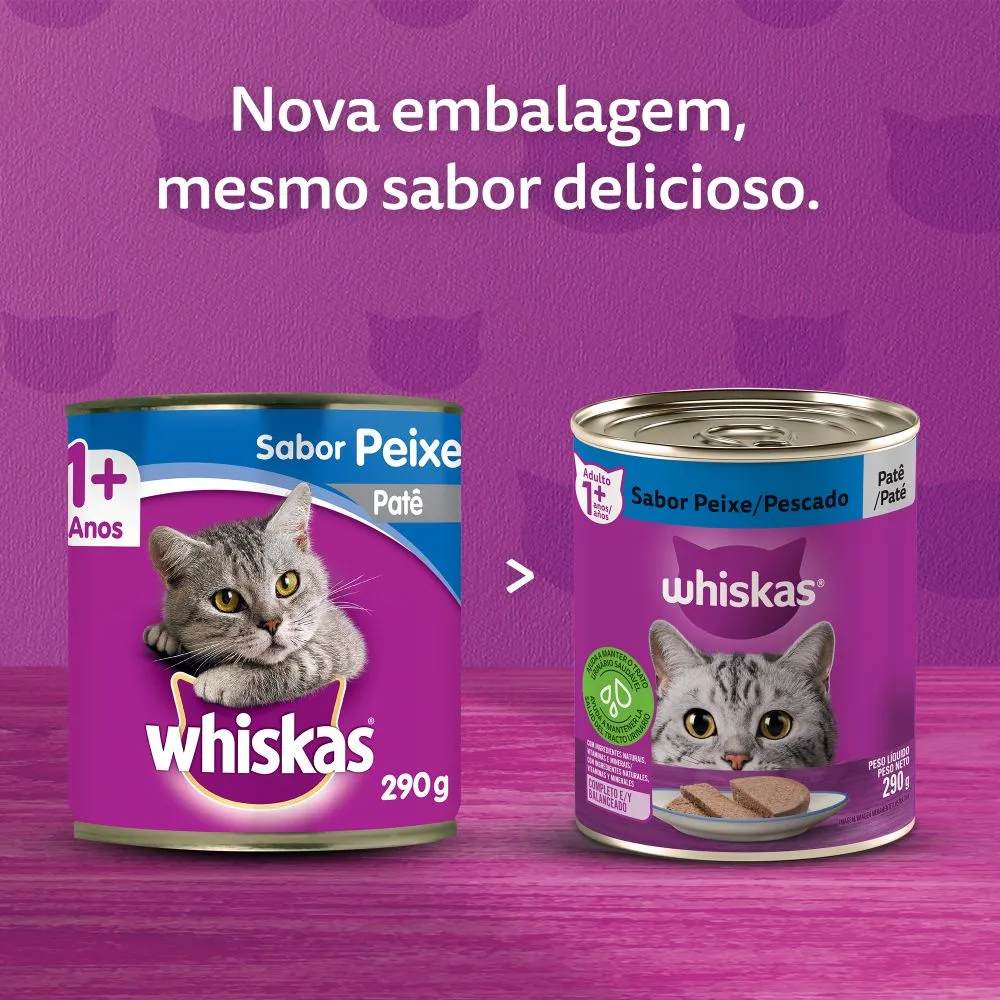 Ração Úmida Whiskas Lata Patê para Gatos Adultos Peixe — foto 2