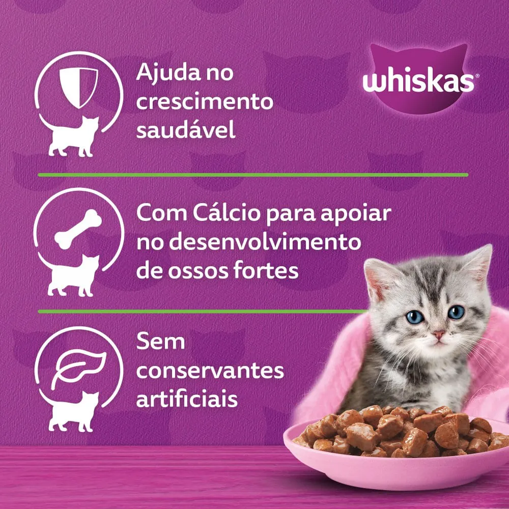 Ração Úmida Whiskas Sachê Carne ao Molho Gatos Filhotes — foto 5