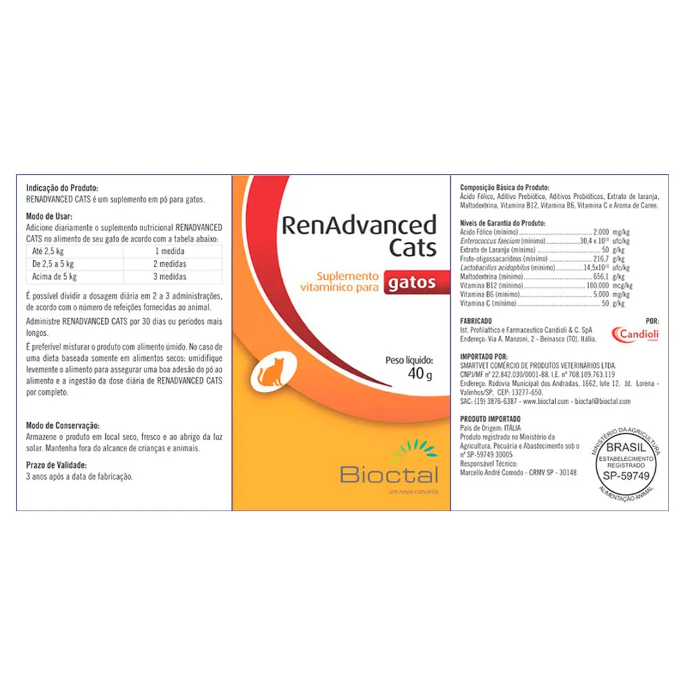 Suplemento Vitamínico RenAdvanced Cats Bioctal — foto 2