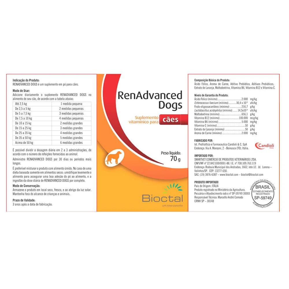 Suplemento Vitamínico RenAdvanced Dogs Bioctal — foto 2