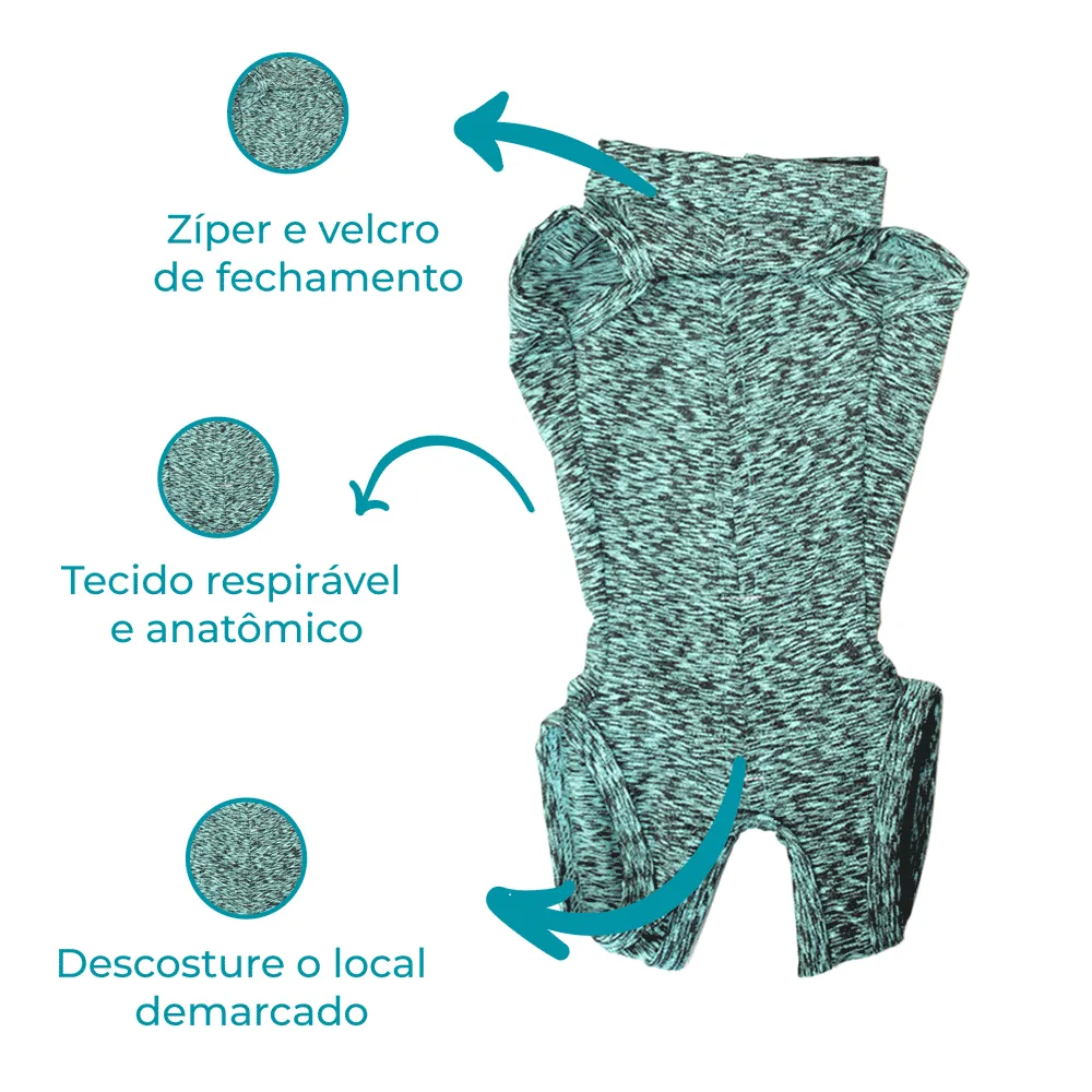 Roupa Cirúrgica Cães Duo Dry Pet Med Verde — foto 6