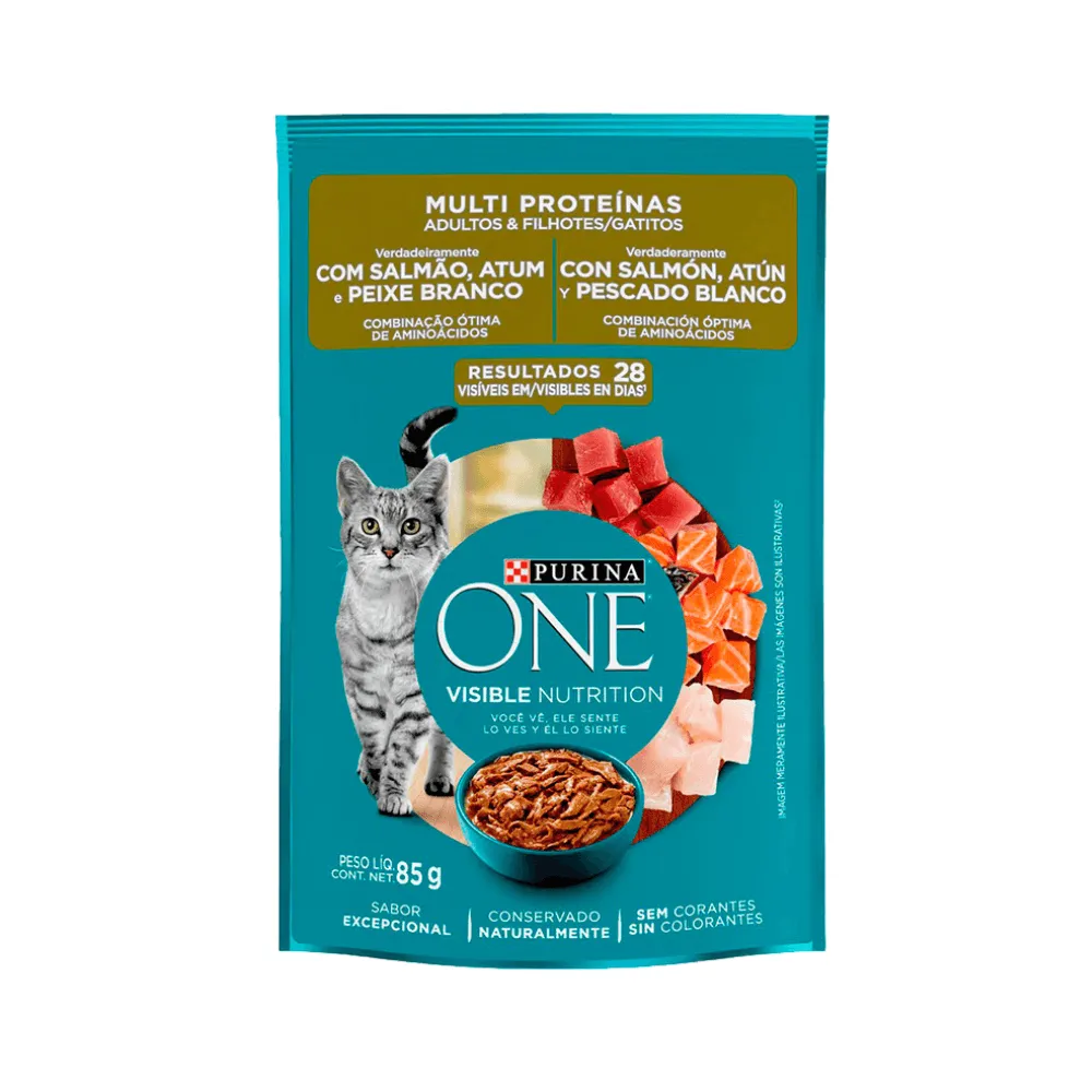Sachê Purina ONE Multi Proteína para Gatos Adultos 85 g