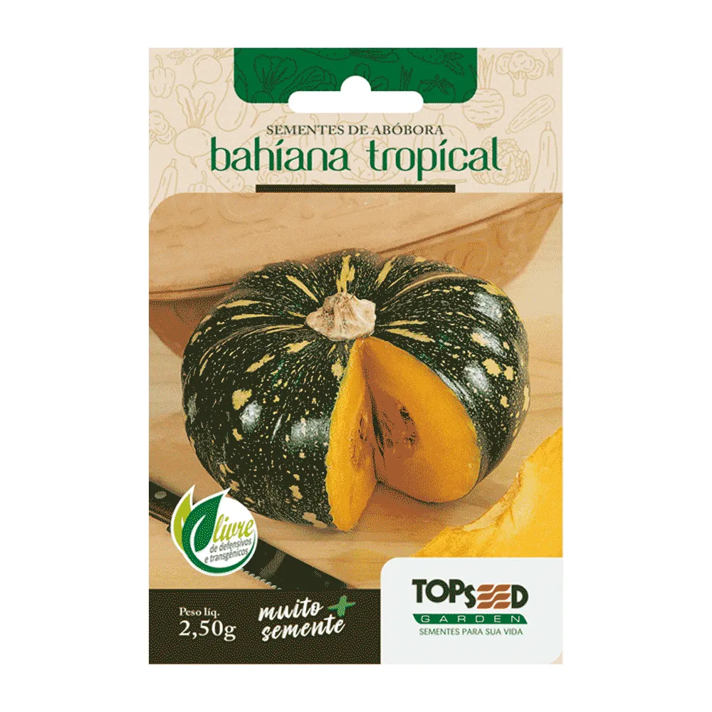 Sementes de Abóbora Bahiana Tropical Tradicional Topseed Garden