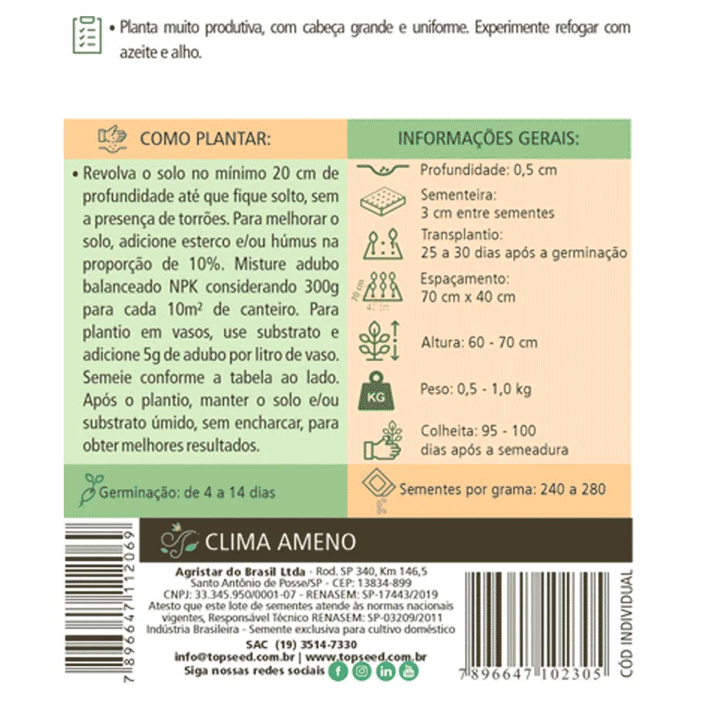 Sementes de Brócolis de Cabeça Tradicional Topseed Garden — foto 2