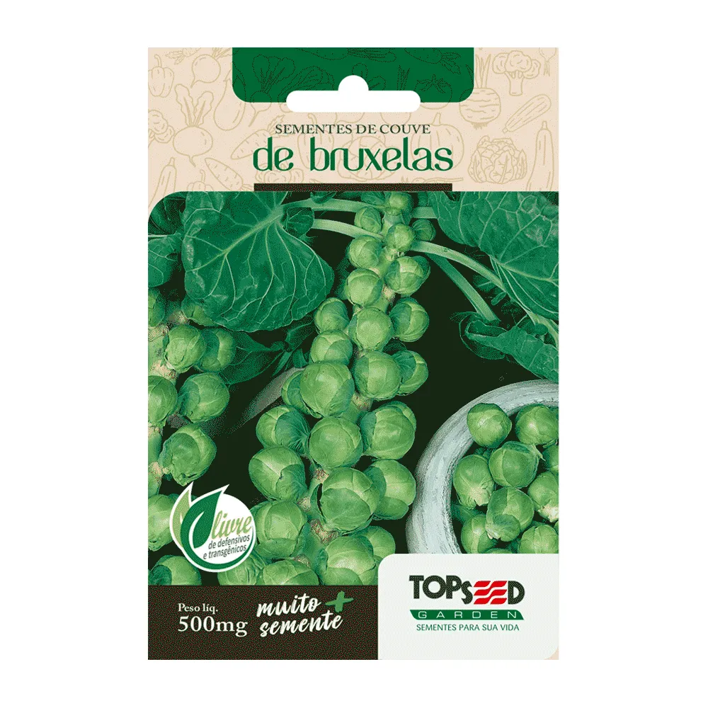 Sementes de Couve de Bruxelas Tradicional Topseed Garden