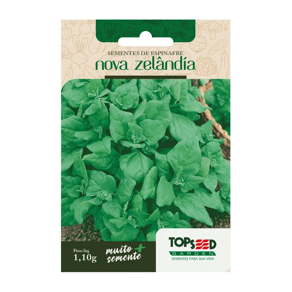 Sementes de Espinafre Nova Zelândia Tradicional Topseed Garden