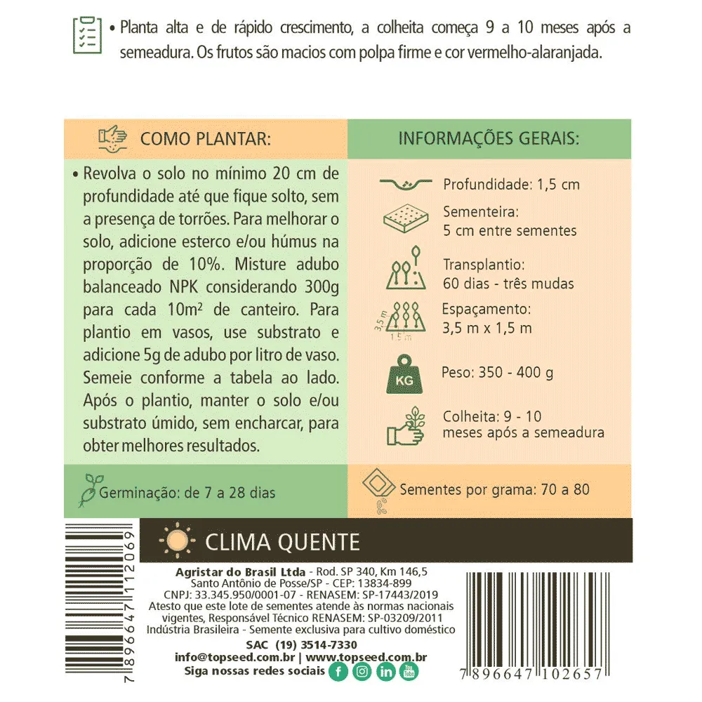 Sementes de Mamão Sunrise Solo Tradicional Topseed Garden — foto 2