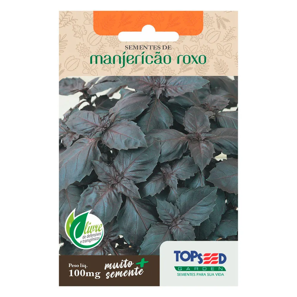 Sementes de Manjericão Roxo Tradicional Topseed Garden