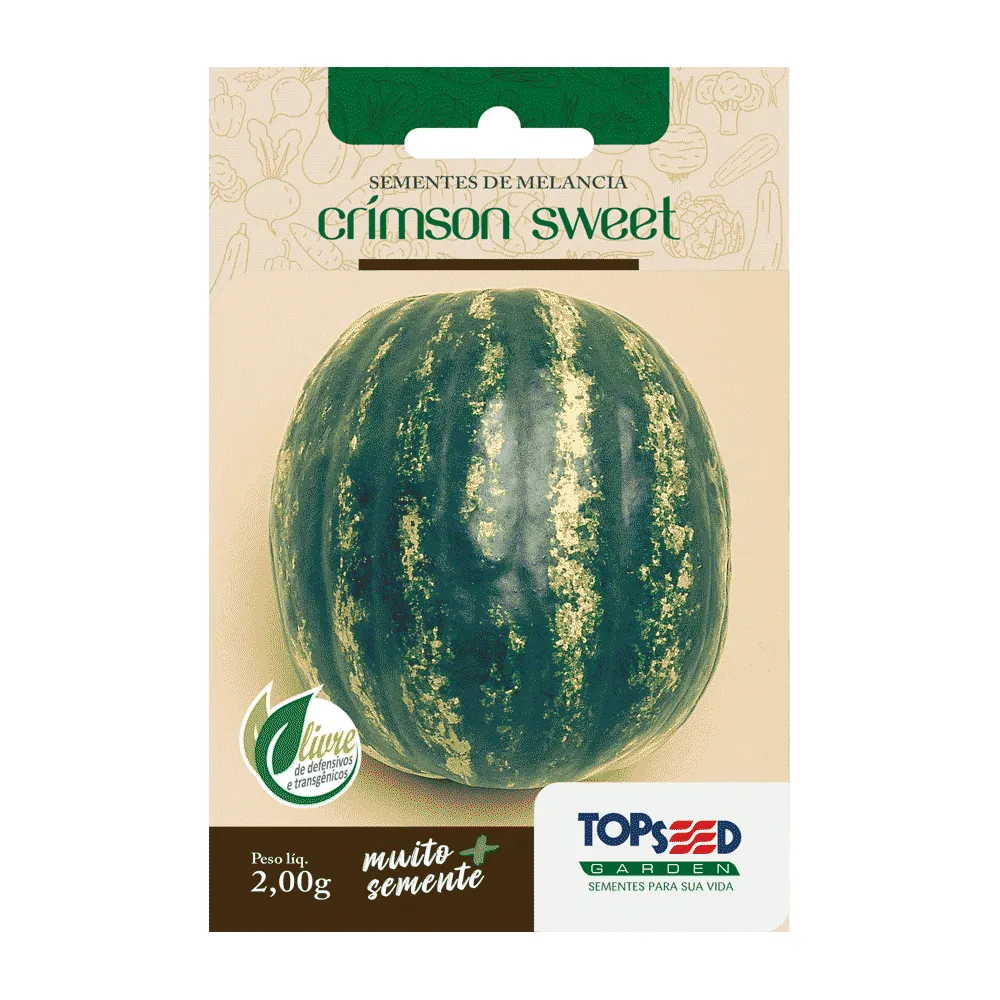Sementes de Melancia Crimson Sweet Tradicional Topseed Garden