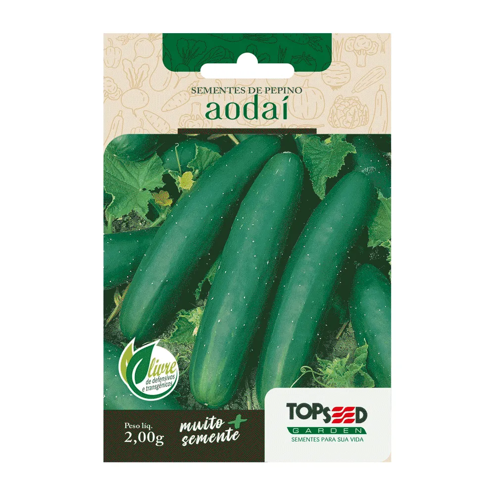 Sementes de Pepino Aodai Tradicional Topseed Garden