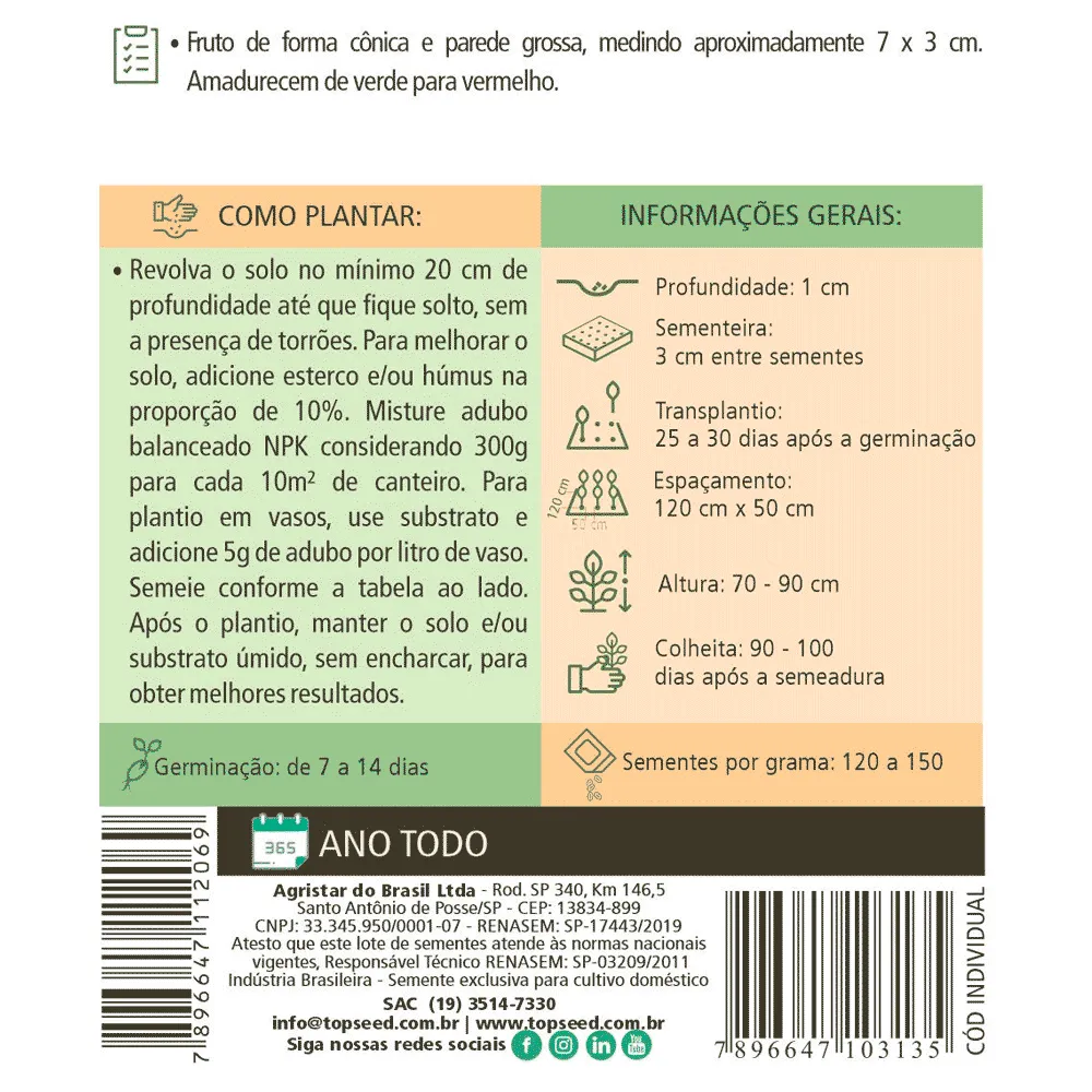 Sementes de Pimenta Jalapeno Tradicional Topseed Garden — foto 2