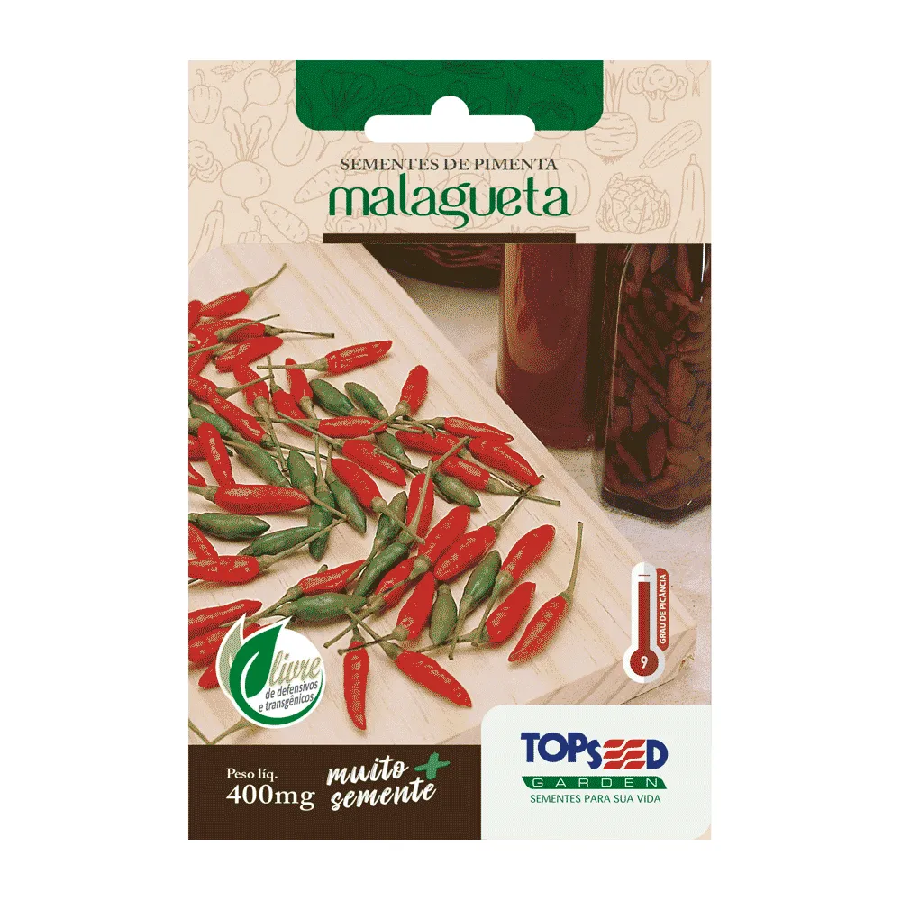 Sementes de Pimenta Malagueta Tradicional Topseed Garden