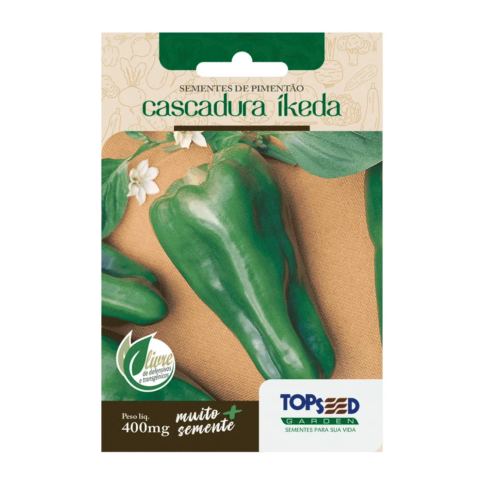 Sementes de Pimentão Cascadura Ikeda Tradicional Topseed Garden