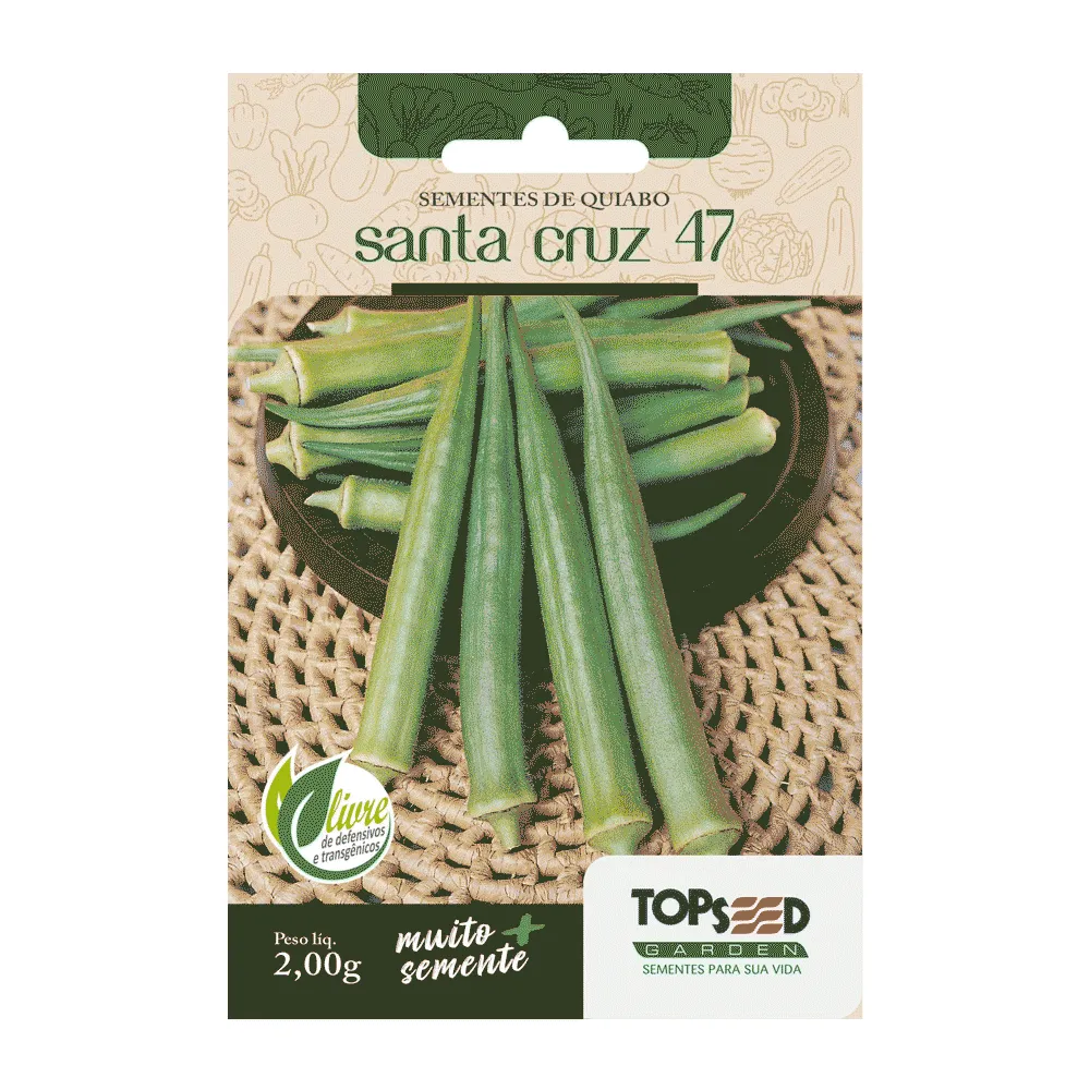 Sementes de Quiabo Santa Cruz 47 Tradicional Topseed Garden