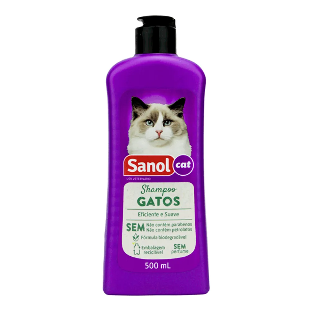 Shampoo para Gatos Sem Perfume Sanol