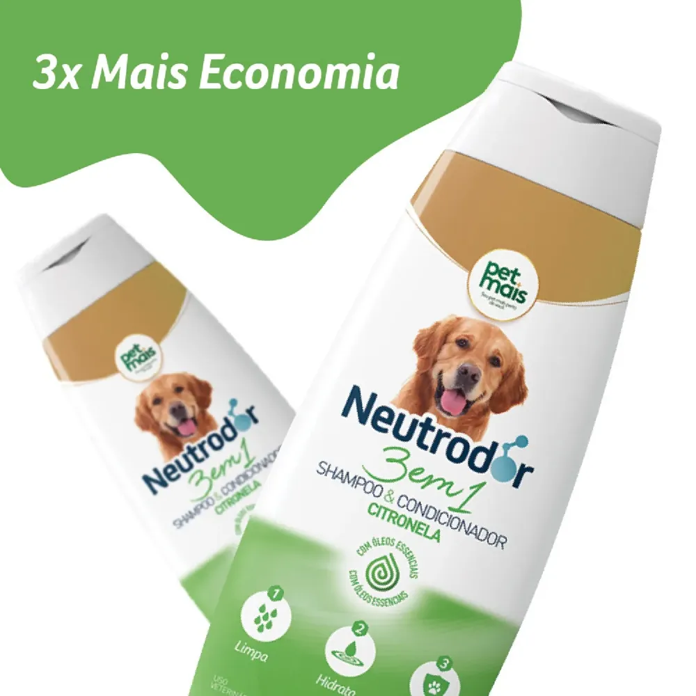 Shampoo e Condicionador 3 em 1 Citronela Neutrodor Petmais — foto 2