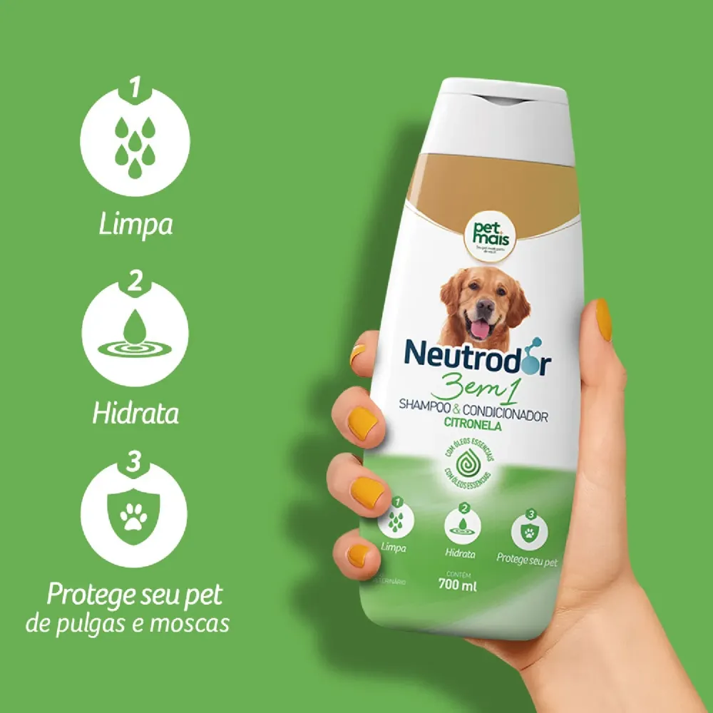 Shampoo e Condicionador 3 em 1 Citronela Neutrodor Petmais — foto 3
