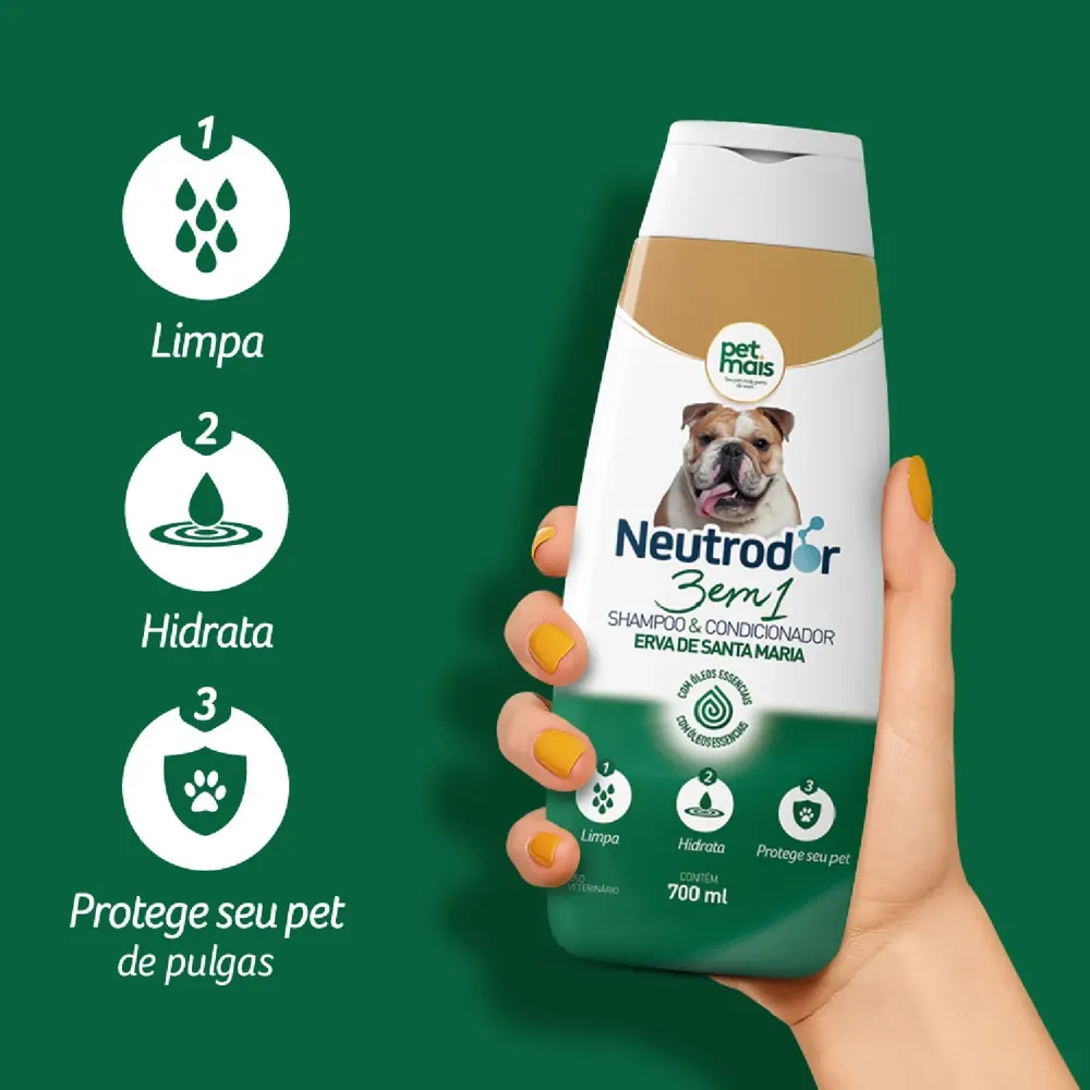 Shampoo e Condicionador 3 em 1 Erva de Santa Maria Neutrodor Petmais — foto 3