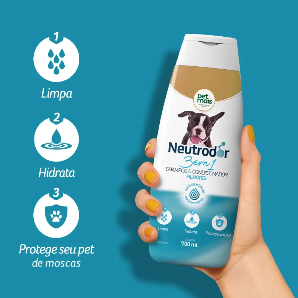 Shampoo e Condicionador 3 em 1 para Filhotes Neutrodor Petmais — foto 3