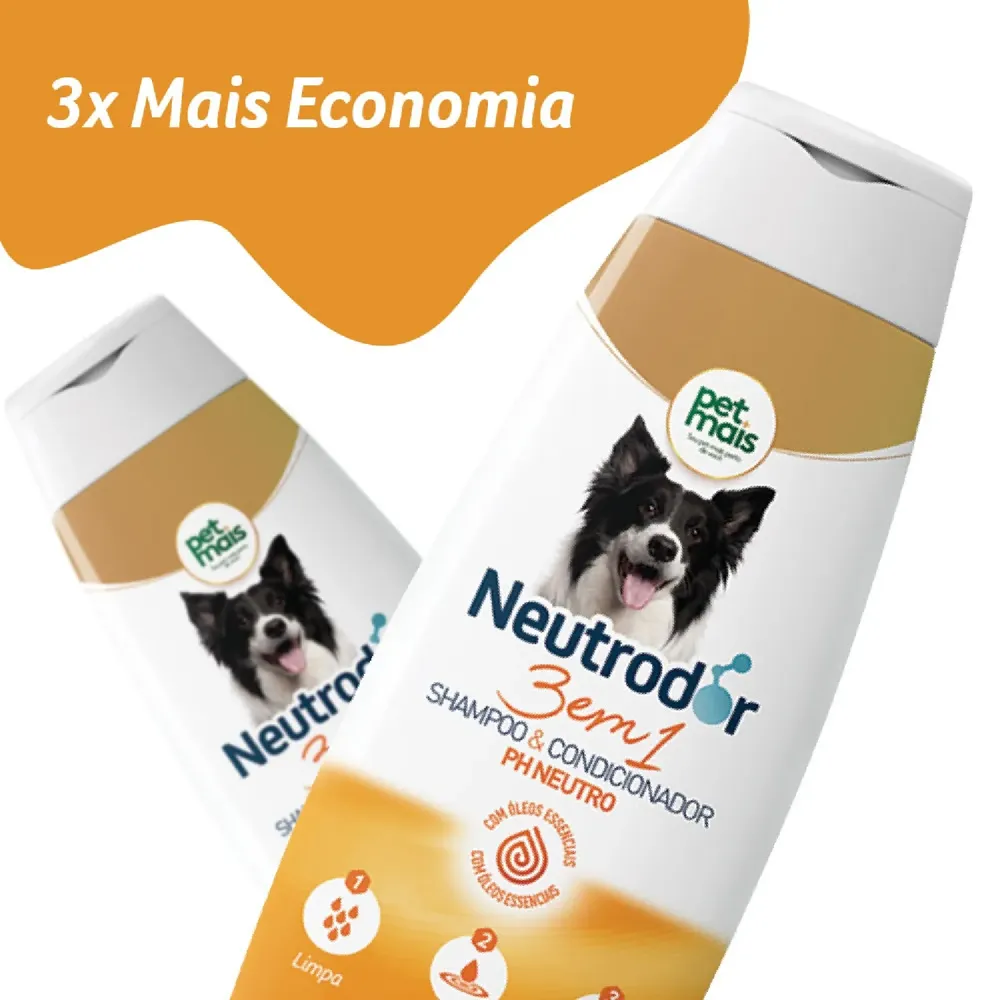 Shampoo e Condicionador 3 em 1 pH Neutro Neutrodor Petmais — foto 2