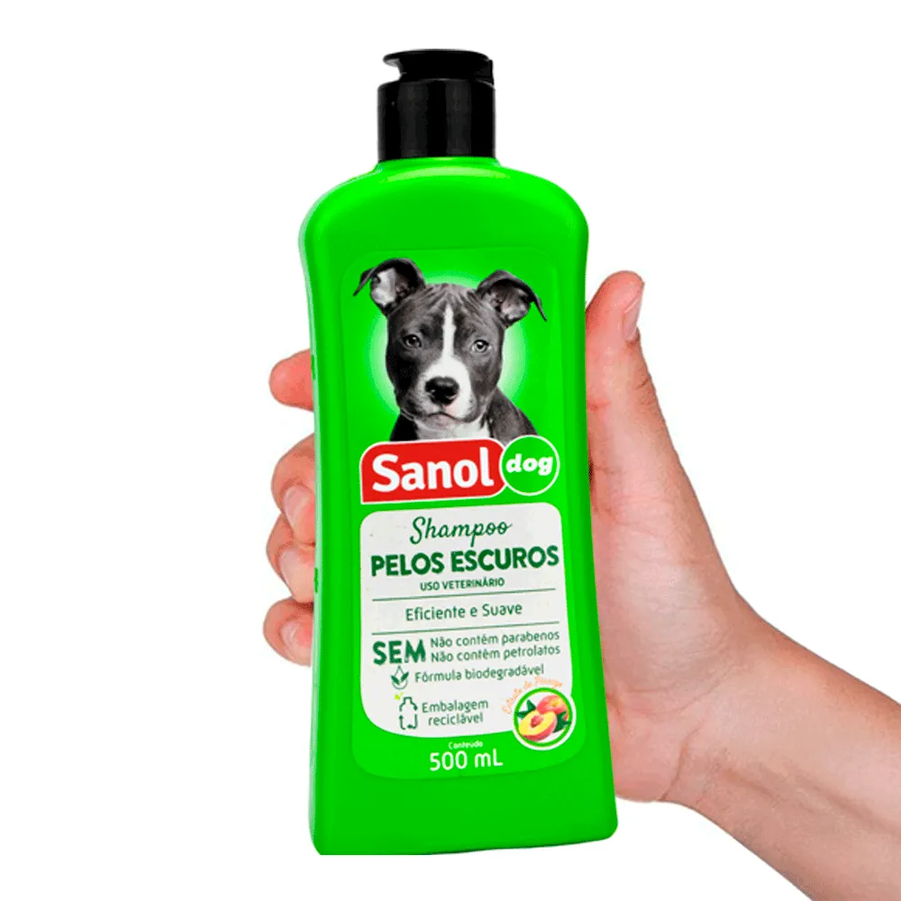 Shampoo Pelos Escuros Cães e Gatos Sanol — foto 4