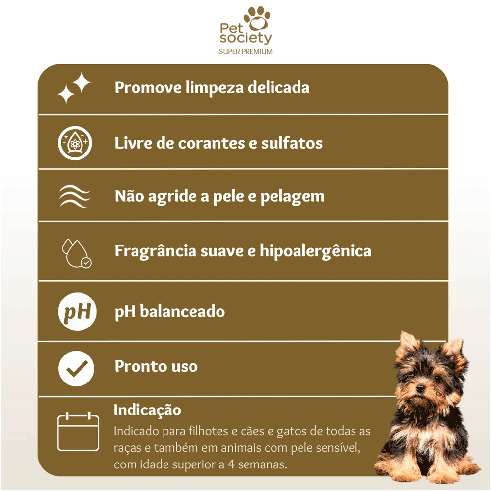 Shampoo Filhotes e Pele Sensível Pet Society — foto 3