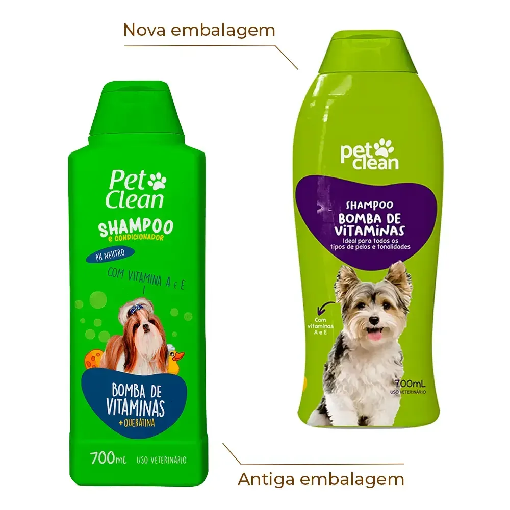 Shampoo para Cães e Gatos Bomba de Vitaminas Pet Clean — foto 2
