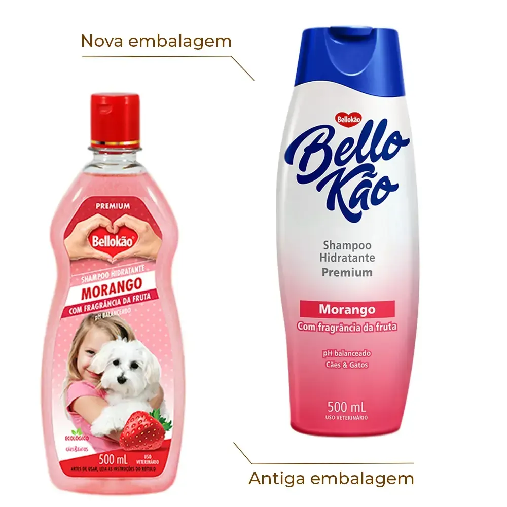 Shampoo para Cães e Gatos Morango Bellokão — foto 2