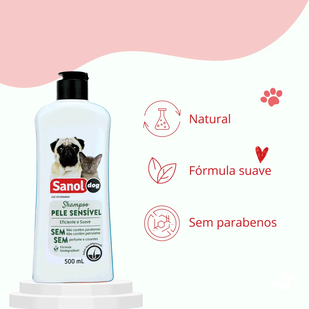 Shampoo Pele Sensível Cães e Gatos Sanol — foto 5