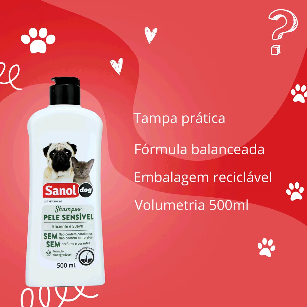 Shampoo Pele Sensível Cães e Gatos Sanol — foto 6