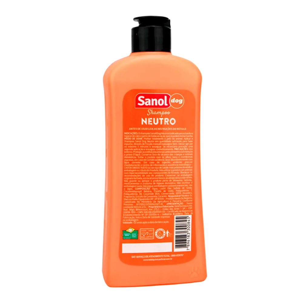 Shampoo Neutro Cães e Gatos Sanol — foto 2
