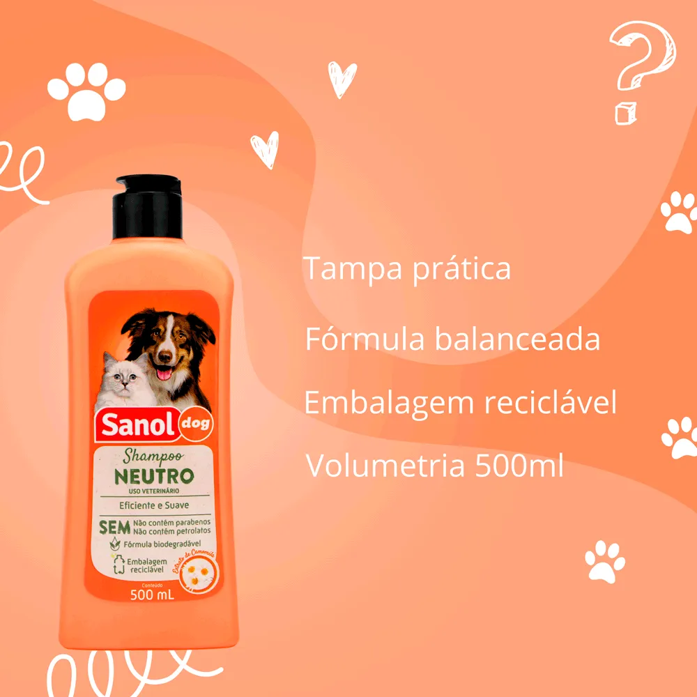 Shampoo Neutro Cães e Gatos Sanol — foto 5