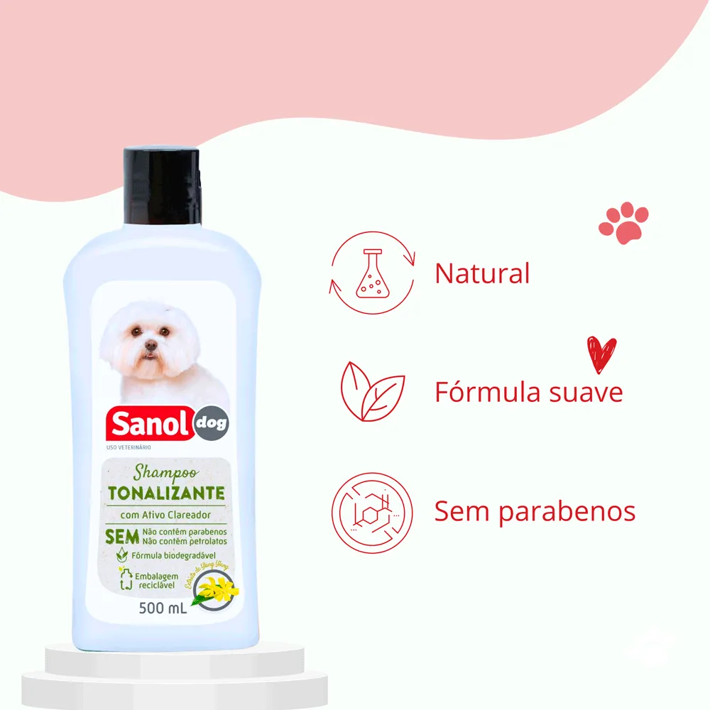 Shampoo Tonalizante Pelos Claros Sanol — foto 2