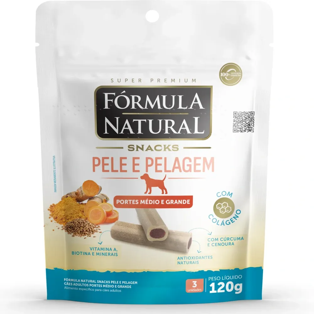 Snacks Fórmula Natural Pele e Pelagem Cães Médios e Grandes