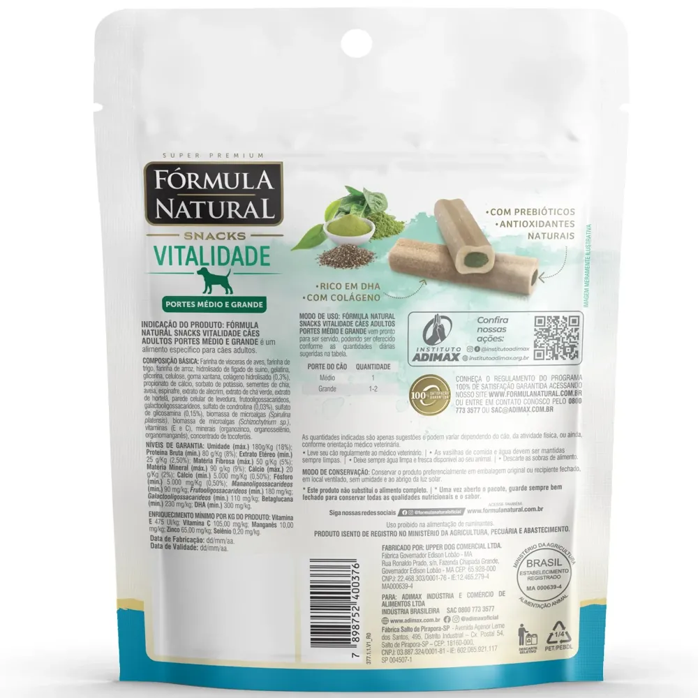 Snacks Fórmula Natural Vitalidade Cães Médios — foto 2