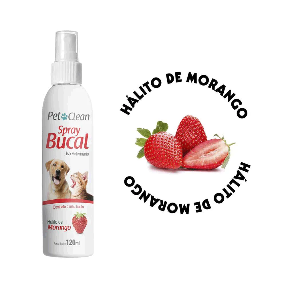 Spray Bucal Morango Cães e Gatos Pet Clean — foto 2