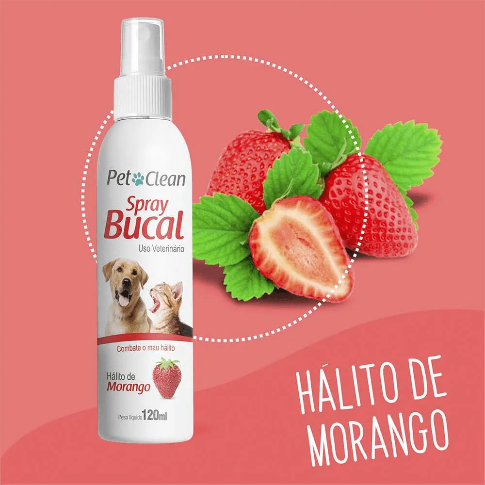 Spray Bucal Morango Cães e Gatos Pet Clean — foto 4