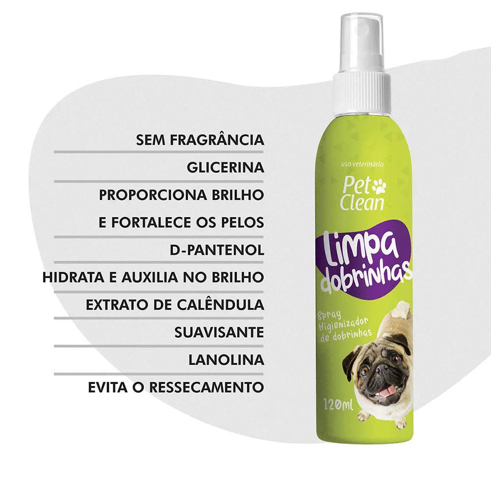 Spray Higienizador Limpa Dobrinhas Pet Clean — foto 3