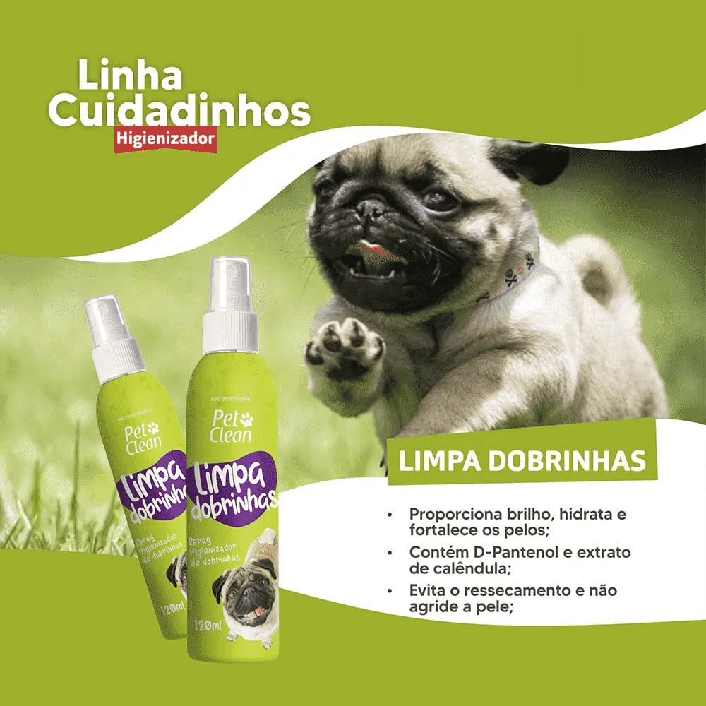 Spray Higienizador Limpa Dobrinhas Pet Clean — foto 4