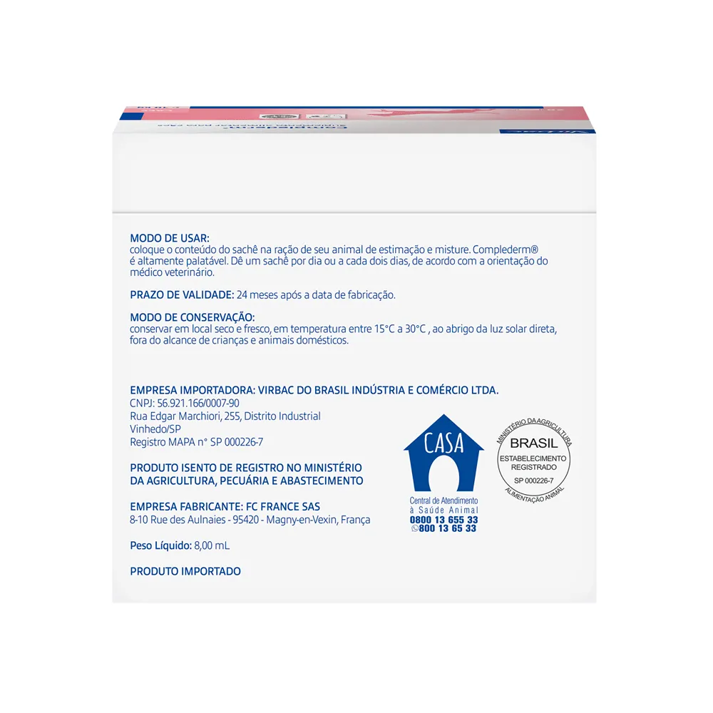 Complederm 8ml Suplemento Alimentar para Cães Virbac — foto 3